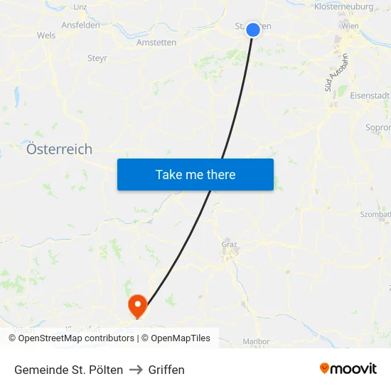 Gemeinde St. Pölten to Griffen map