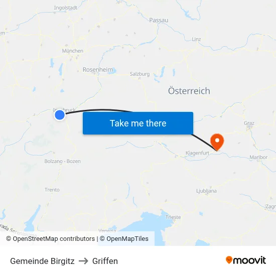 Gemeinde Birgitz to Griffen map