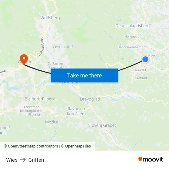 Wies to Griffen map