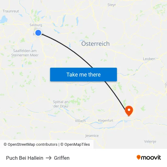 Puch Bei Hallein to Griffen map