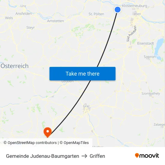 Gemeinde Judenau-Baumgarten to Griffen map