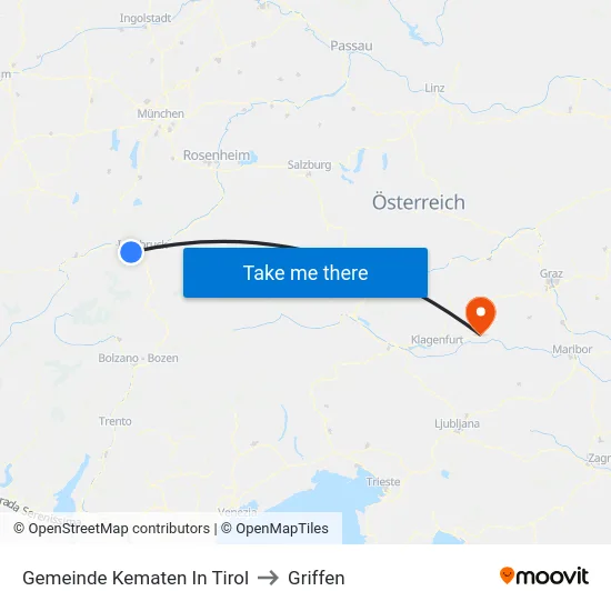 Gemeinde Kematen In Tirol to Griffen map
