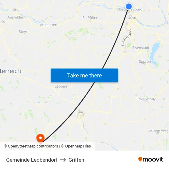 Gemeinde Leobendorf to Griffen map