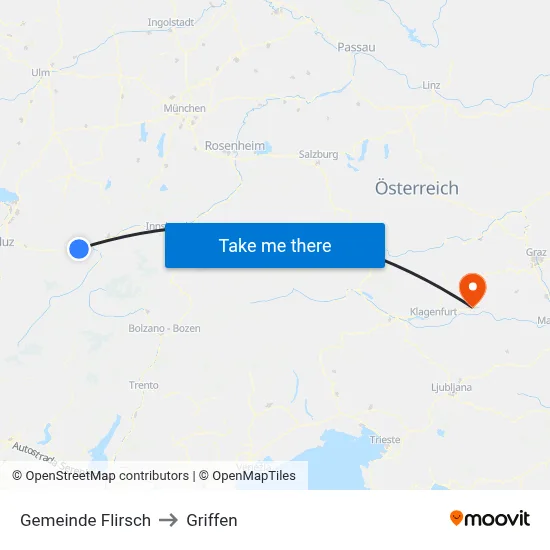 Gemeinde Flirsch to Griffen map