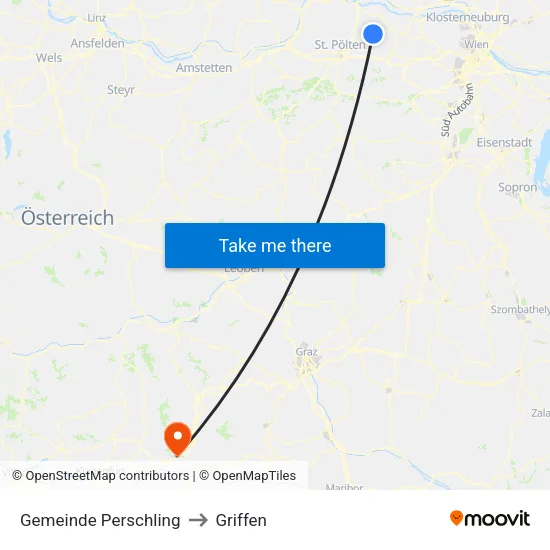 Gemeinde Perschling to Griffen map