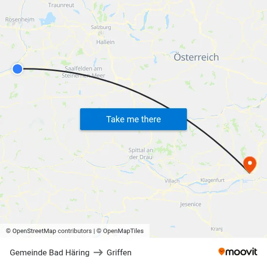 Gemeinde Bad Häring to Griffen map