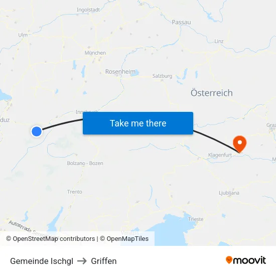 Gemeinde Ischgl to Griffen map