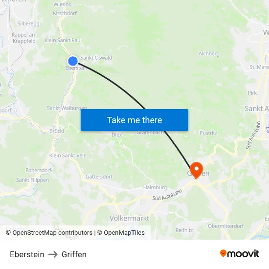 Eberstein to Griffen map