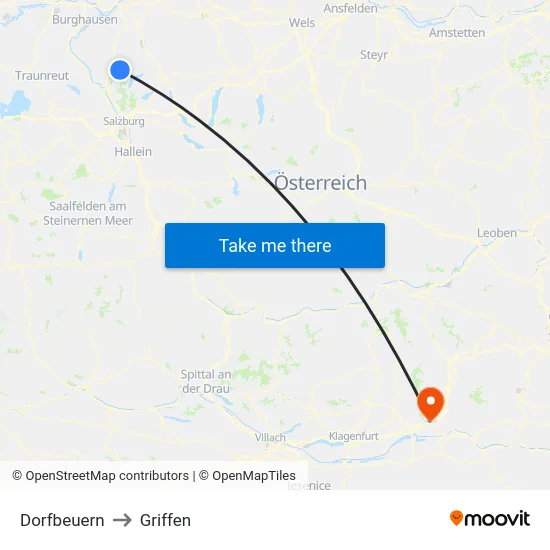 Dorfbeuern to Griffen map