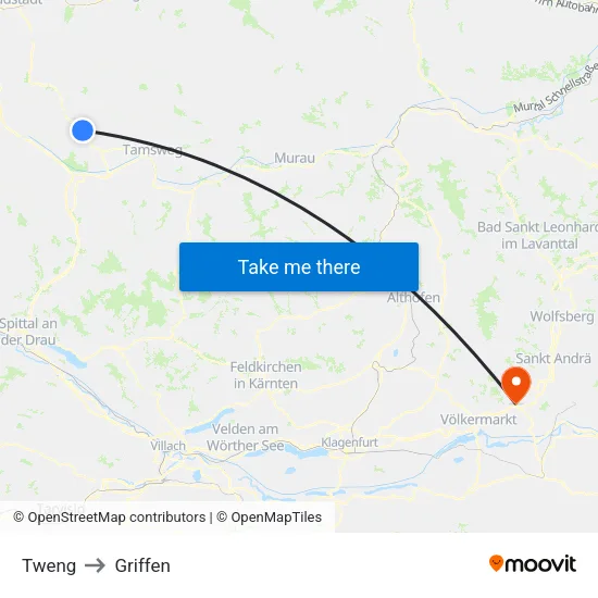 Tweng to Griffen map