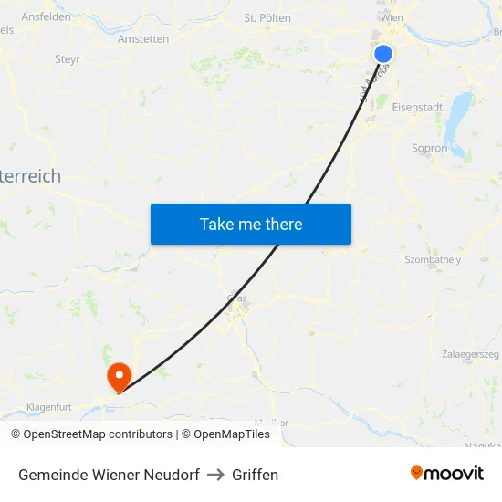 Gemeinde Wiener Neudorf to Griffen map