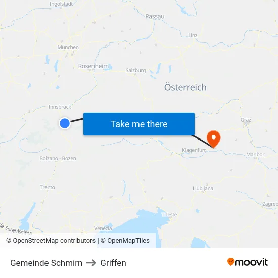 Gemeinde Schmirn to Griffen map
