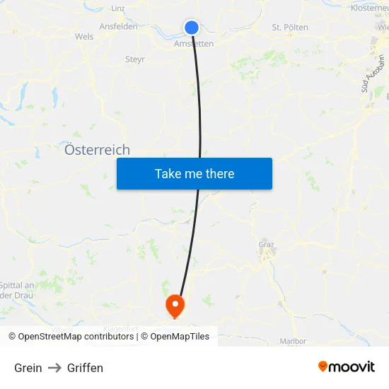 Grein to Griffen map