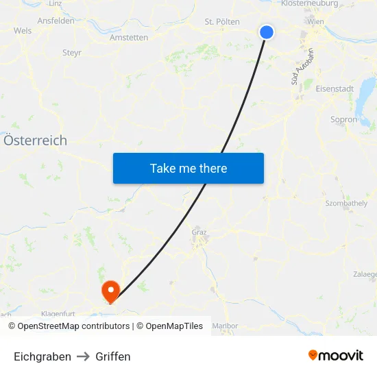 Eichgraben to Griffen map