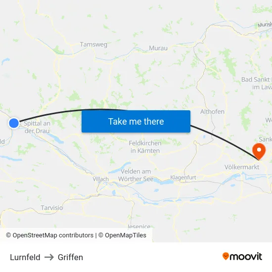 Lurnfeld to Griffen map