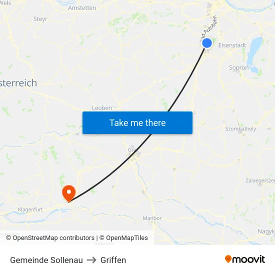 Gemeinde Sollenau to Griffen map