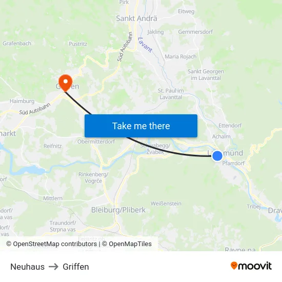 Neuhaus to Griffen map