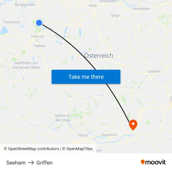 Seeham to Griffen map