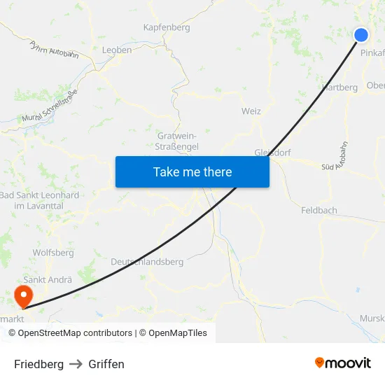 Friedberg to Griffen map