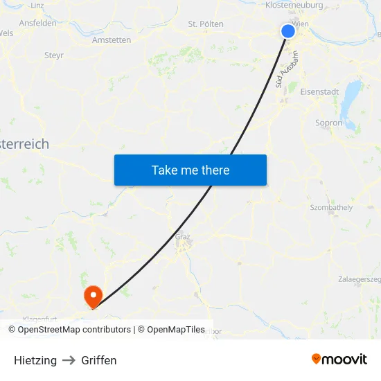 Hietzing to Griffen map