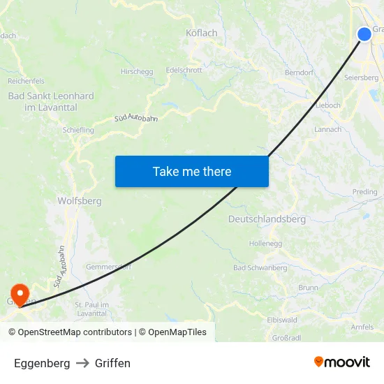 Eggenberg to Griffen map