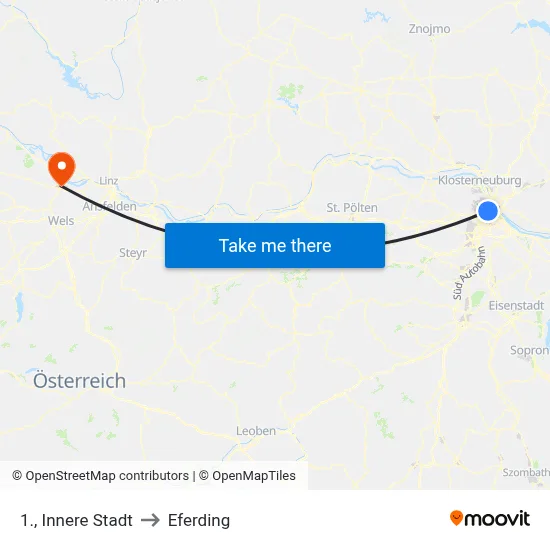 1., Innere Stadt to Eferding map
