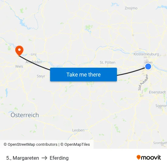 5., Margareten to Eferding map