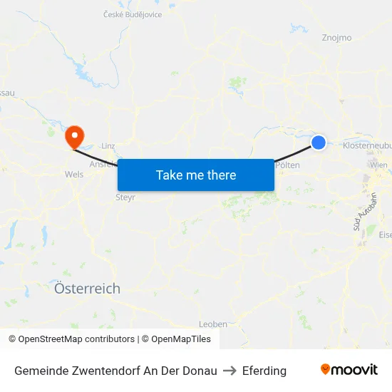 Gemeinde Zwentendorf An Der Donau to Eferding map