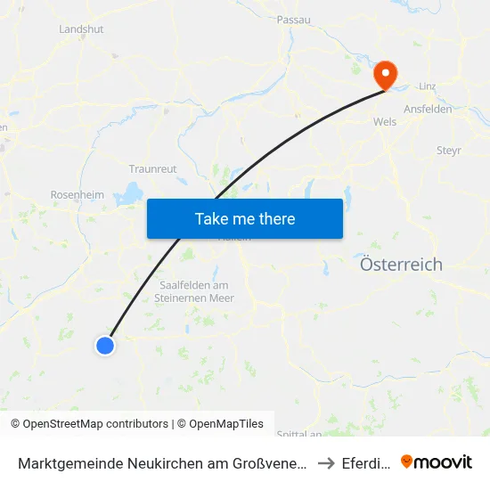 Marktgemeinde Neukirchen am Großvenediger to Eferding map