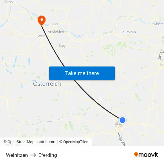 Weinitzen to Eferding map