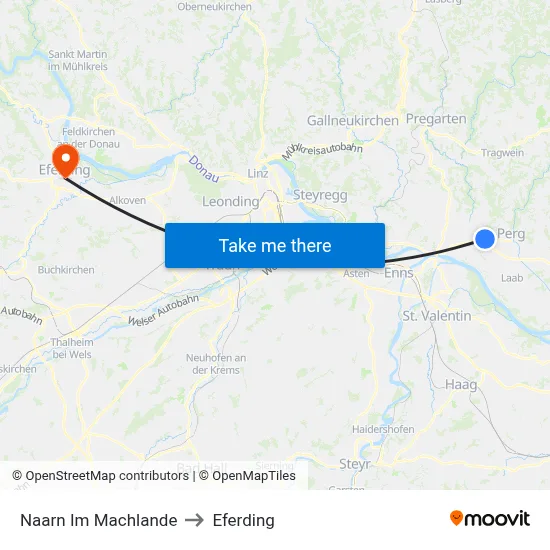 Naarn Im Machlande to Eferding map