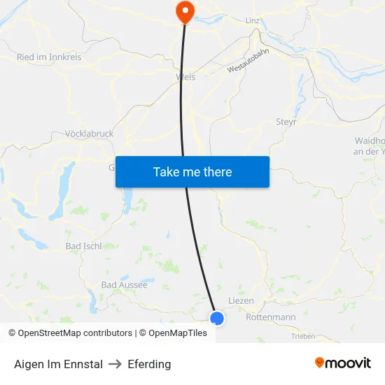 Aigen Im Ennstal to Eferding map