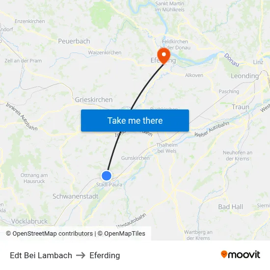 Edt Bei Lambach to Eferding map