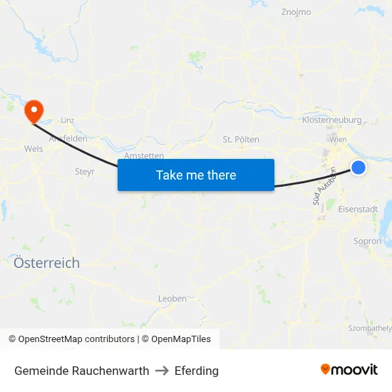 Gemeinde Rauchenwarth to Eferding map