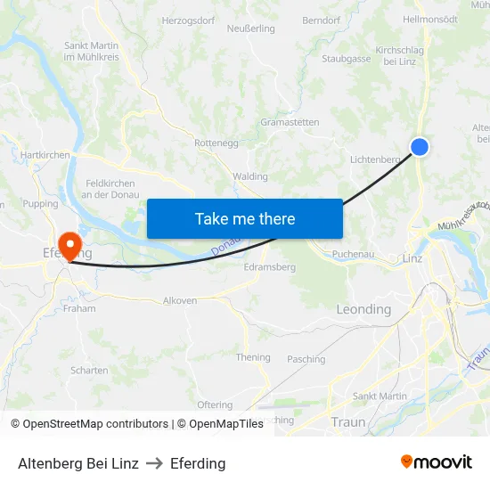 Altenberg Bei Linz to Eferding map