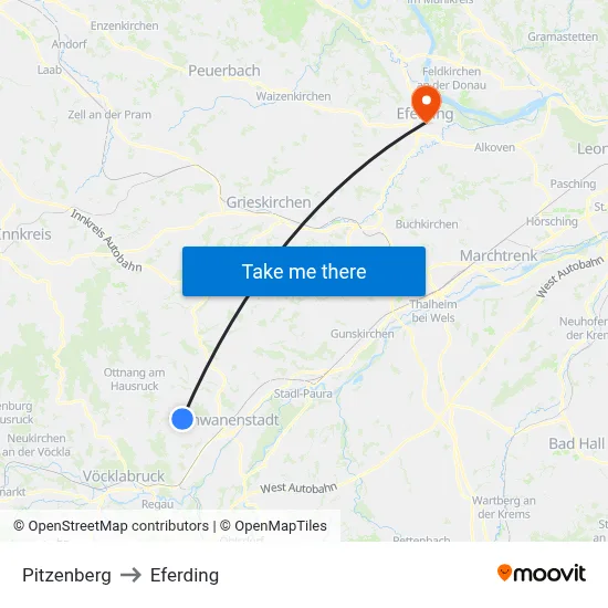 Pitzenberg to Eferding map