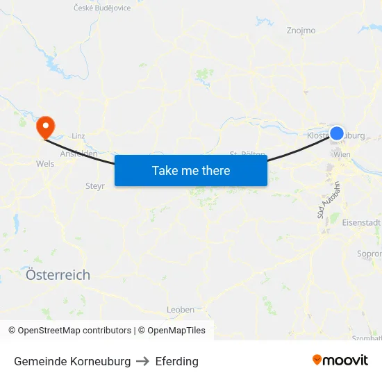 Gemeinde Korneuburg to Eferding map
