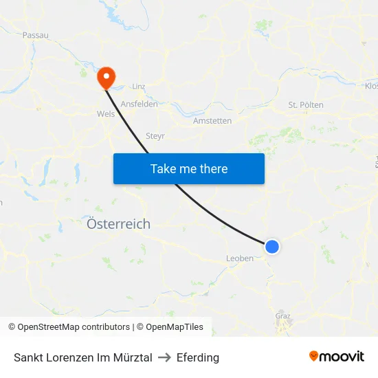 Sankt Lorenzen Im Mürztal to Eferding map