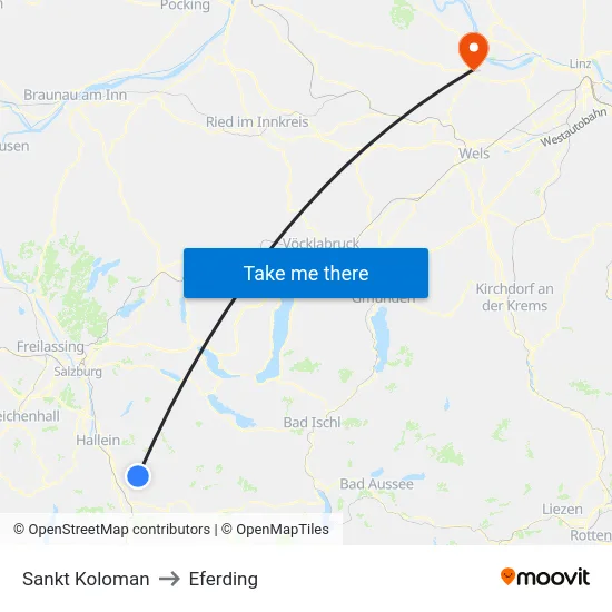 Sankt Koloman to Eferding map