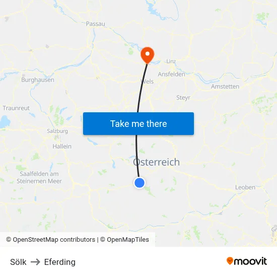 Sölk to Eferding map