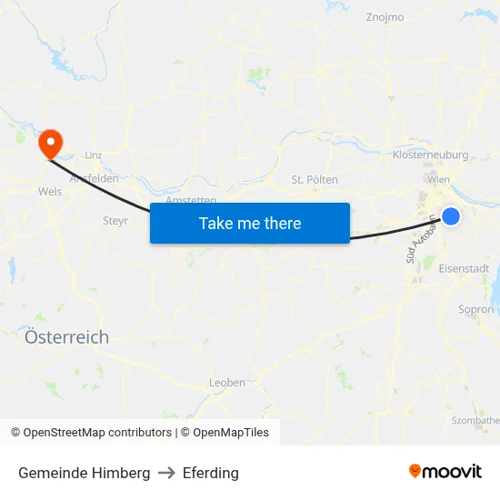Gemeinde Himberg to Eferding map