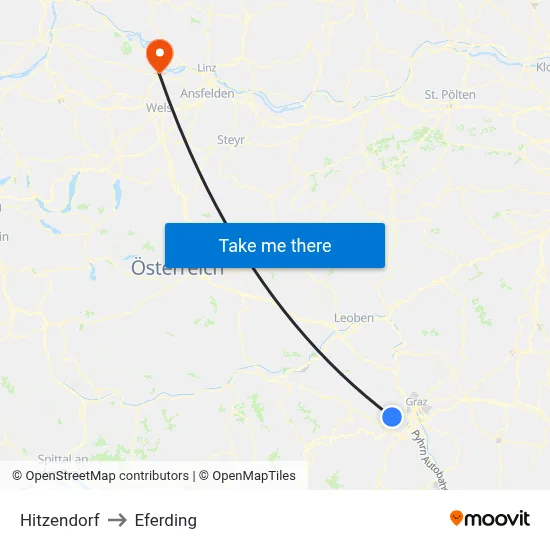 Hitzendorf to Eferding map