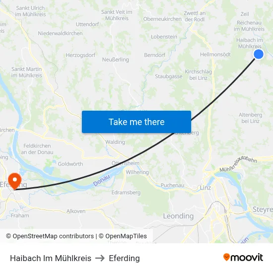 Haibach Im Mühlkreis to Eferding map