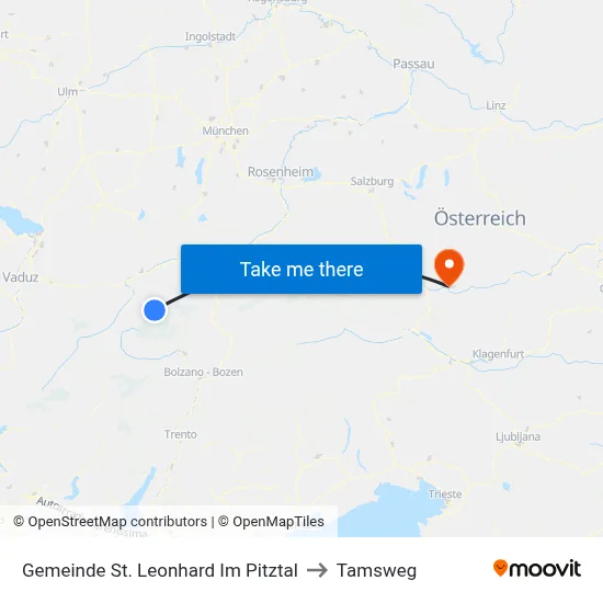 Gemeinde St. Leonhard Im Pitztal to Tamsweg map