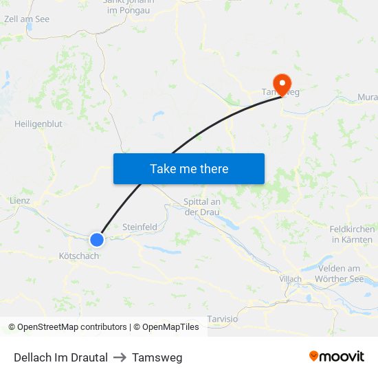 Dellach Im Drautal to Tamsweg map