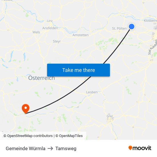 Gemeinde Würmla to Tamsweg map