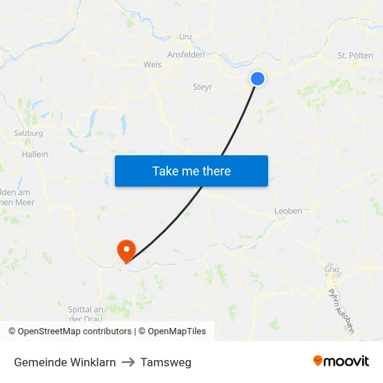 Gemeinde Winklarn to Tamsweg map