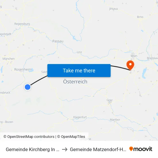 Gemeinde Kirchberg In Tirol to Gemeinde Matzendorf-Hölles map