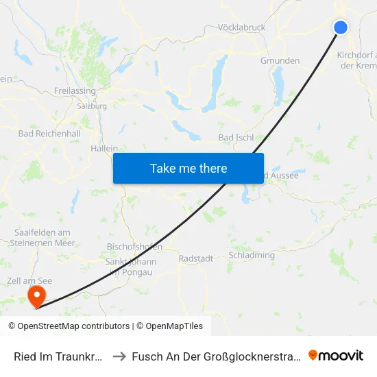 Ried Im Traunkreis to Fusch An Der Großglocknerstraße map