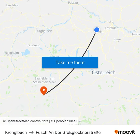 Krenglbach to Fusch An Der Großglocknerstraße map